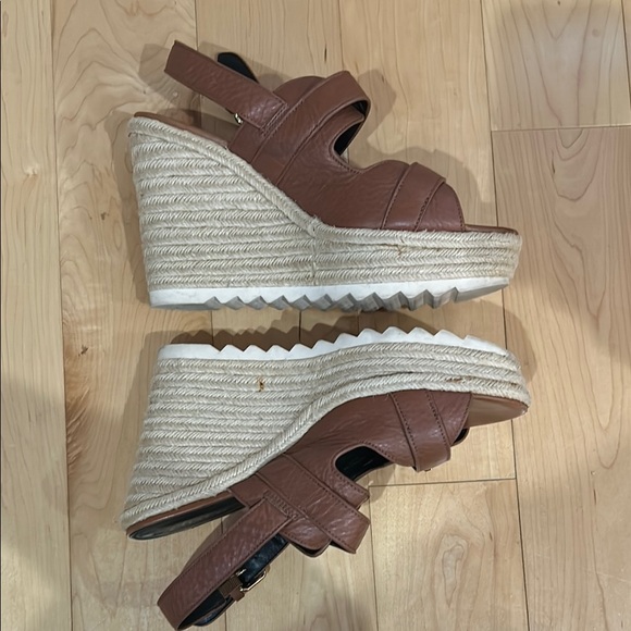 Coach brown leather espadrille wedges size 10 - Picture 4 of 7